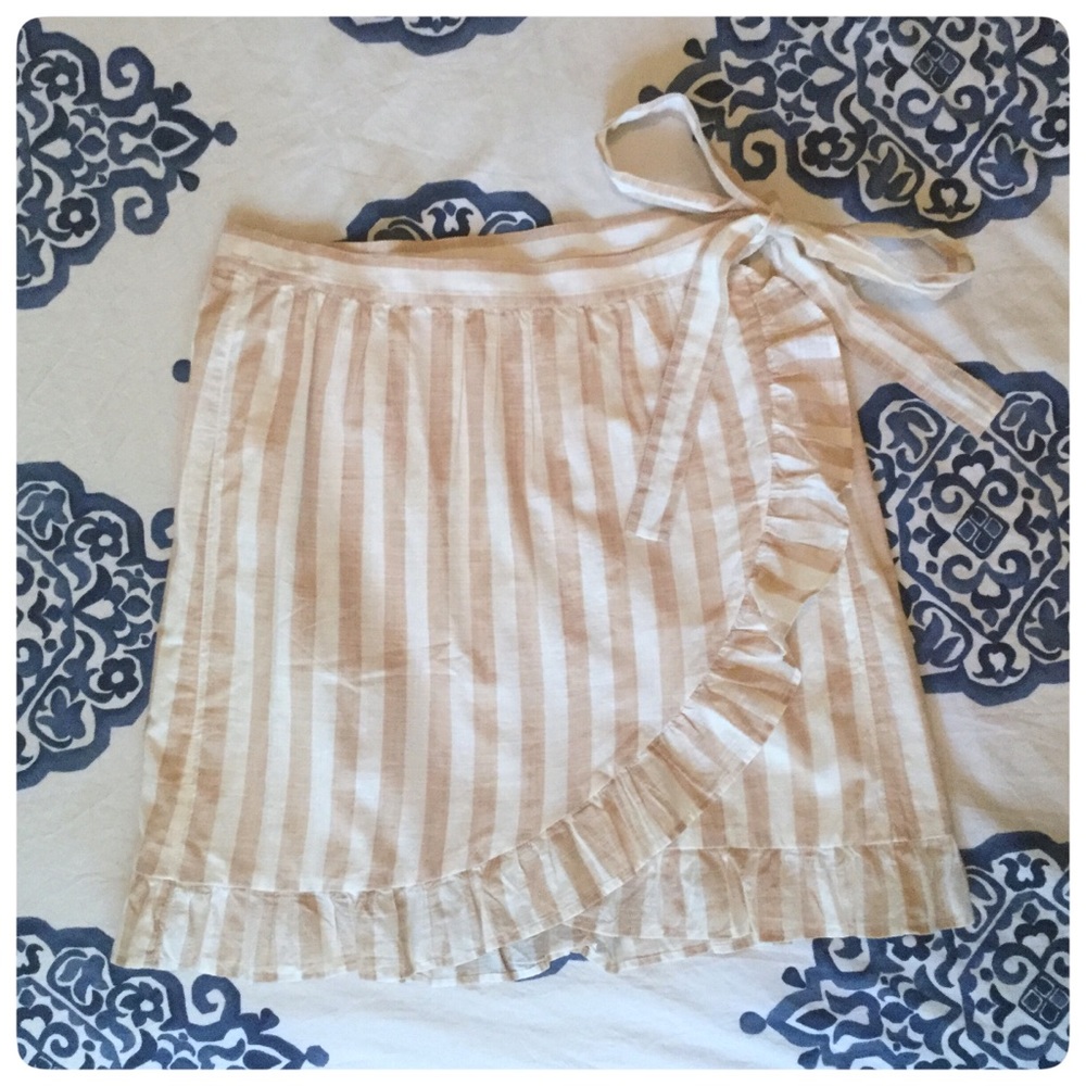 J.Crew Striped Wrap Skirt